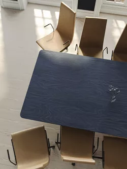 Fora Form Kvart table dark sky birchply Clint chairs